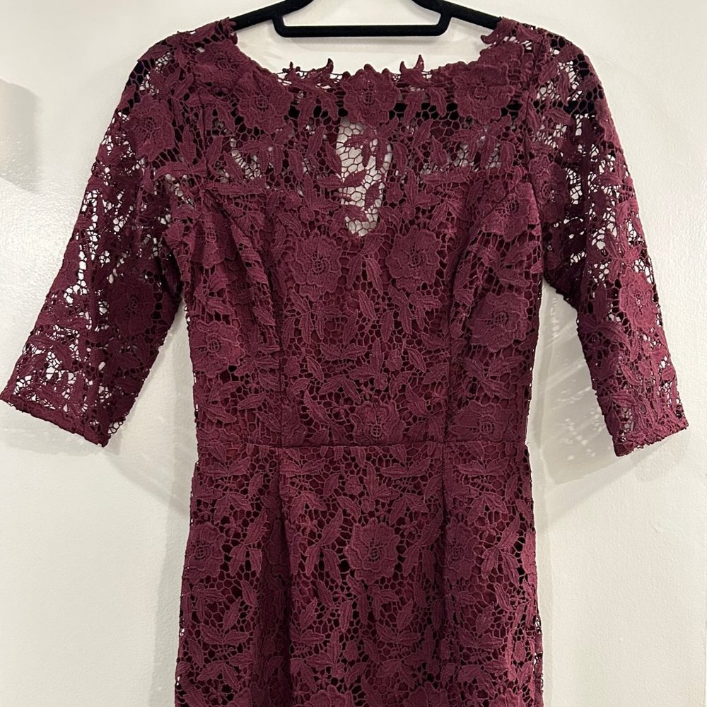 Modcloth Burgundy Lace Cocktail Dress